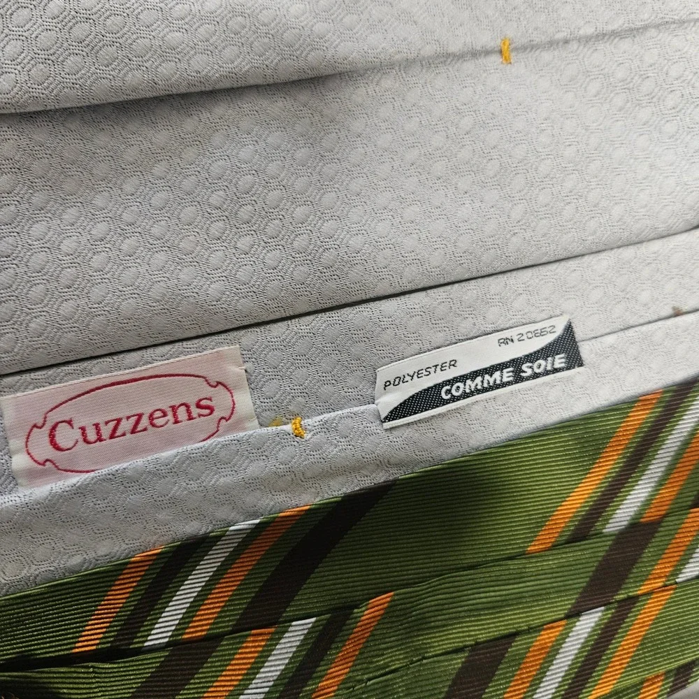 Vintage Mens Necktie Lot 5pc 70s Retro Stripes Geometric‎ Qiana Silk Cuzzens